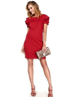 Pietro Brunelli Milano Capri Rosette Sleeve Maternity Dress - Strawberry